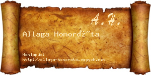 Allaga Honoráta névjegykártya